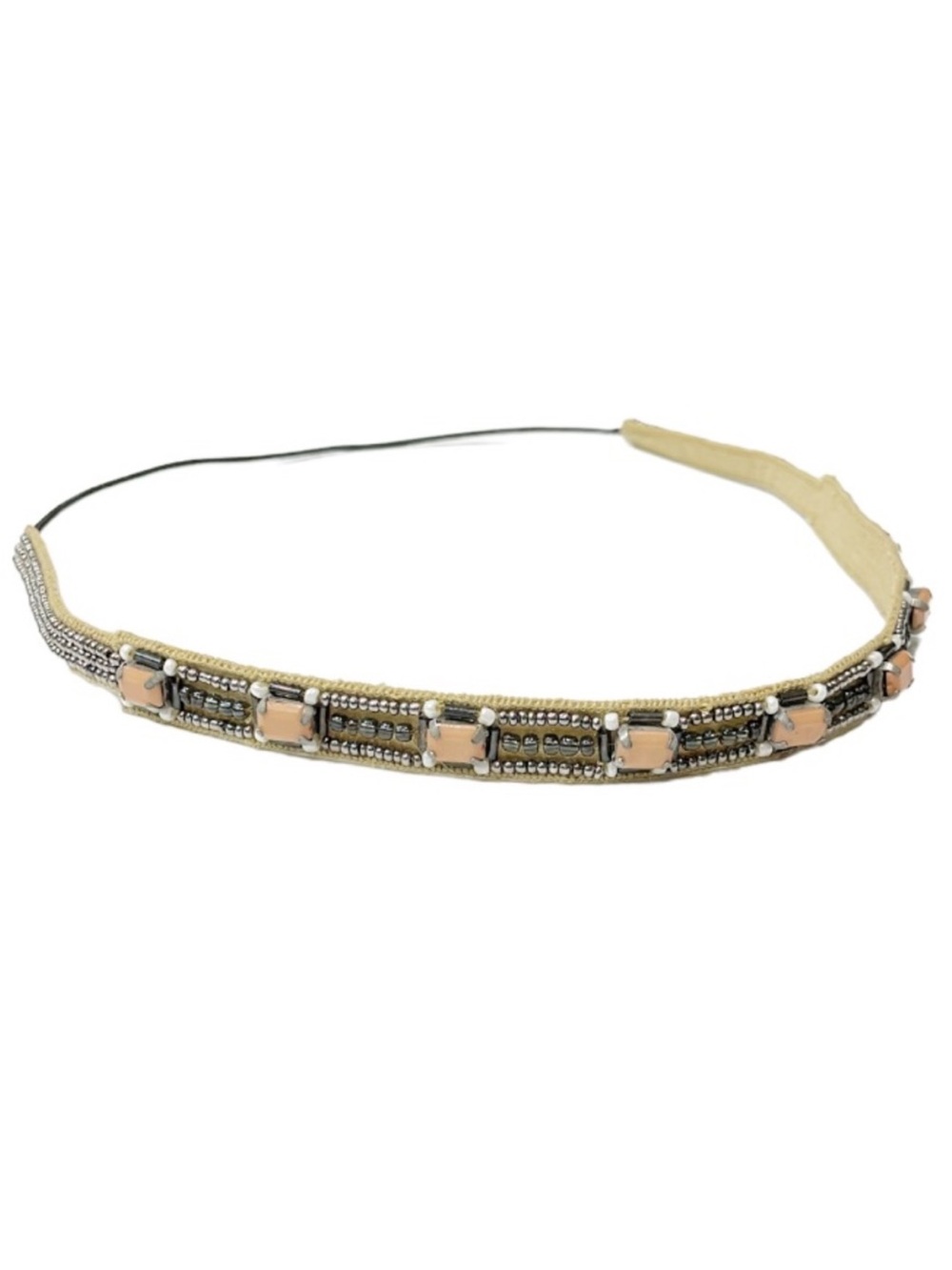 LOFT blush pink beaded jewel headband one size